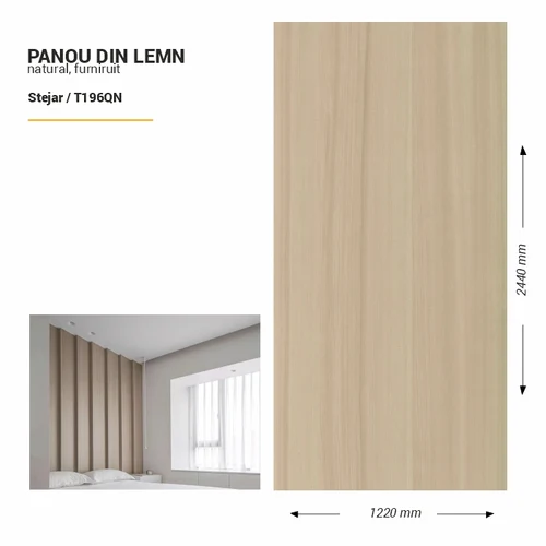 Panou din lemn furniruit, T196QN, Stejar, 2440x1220x3.8mm