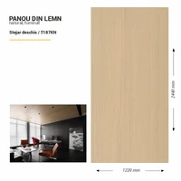 Panou din lemn furniruit, T187KN, Stejar deschis, 2440x1220x3.8mm