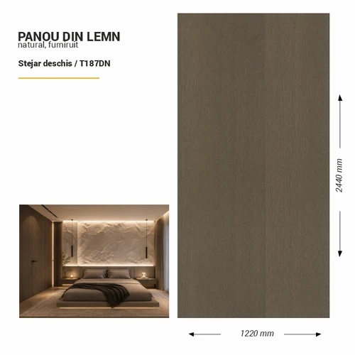 Panou din lemn furniruit, T187DN, Stejar, 2440x1220x3.8mm