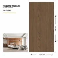Panou din lemn furniruit, T186BS, Tec, 2440x1220x3.8mm