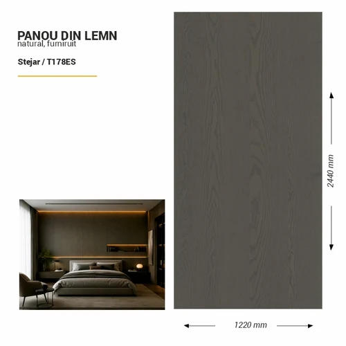 Panou din lemn furniruit, T178ES, Stejar, 2440x1220x3.8mm