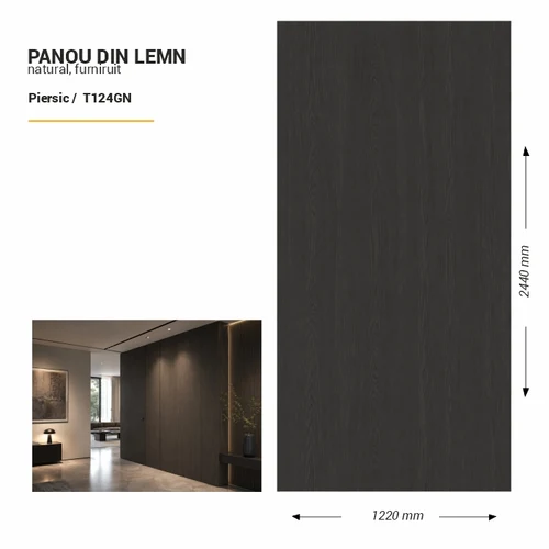 Panou din lemn furniruit, T124GN, Piersic, 2440x1220x3.8mm