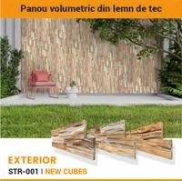 Panou volumetric din lemn natural STREAM, STR-001