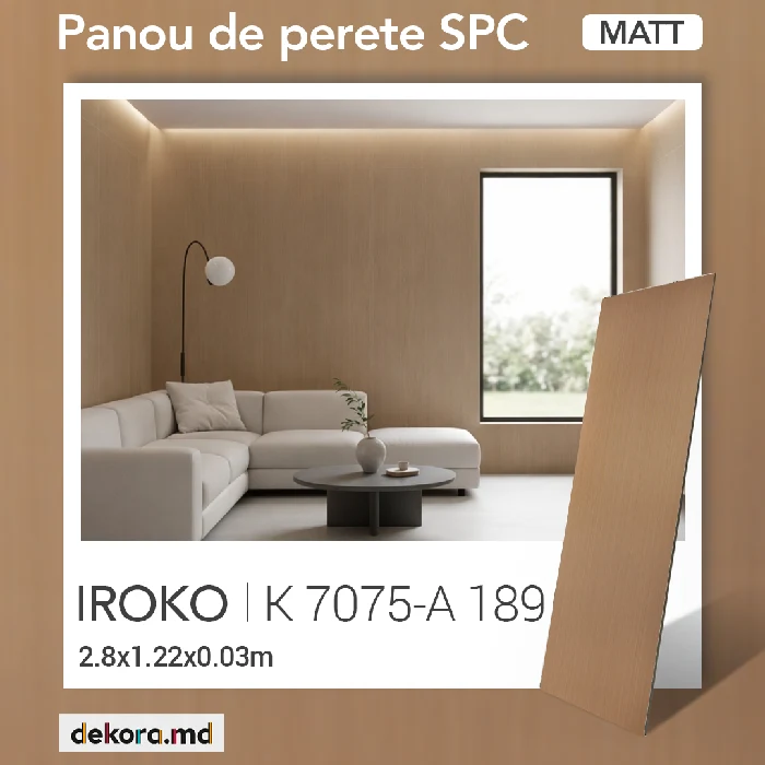 Panou de perete SPC Matt, Iroko, K 7075-A 189 2