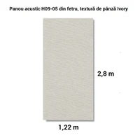 Акустическая панель H09-05 из войлока, 1,22 м x 2,8 м x 9 мм, Ivory