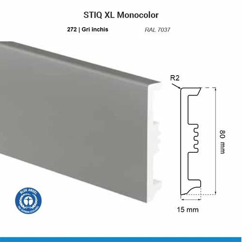 Plintă ARBITON STIQ XL Monocolor STX810, Gri Închis 272