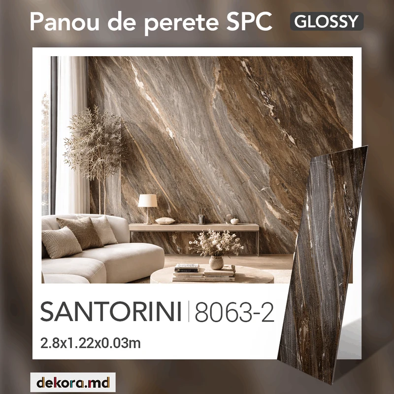Panou de perete SPC Glossy, Santorini, 8063-2 2