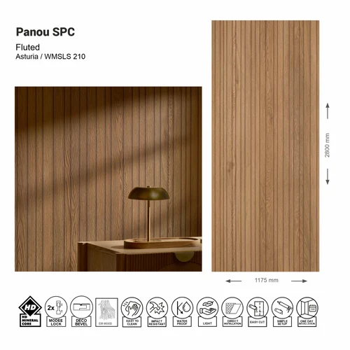 Panou de perete SPC Fluted Asturia WMSLS 210 (Made in EU)