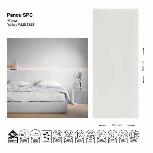 Panou de perete SPC Mono White WMS 512S (Made in EU)