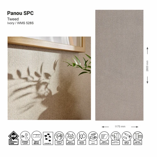 Panou de perete SPC Tweed Ivory WMS 528S (Made in EU)