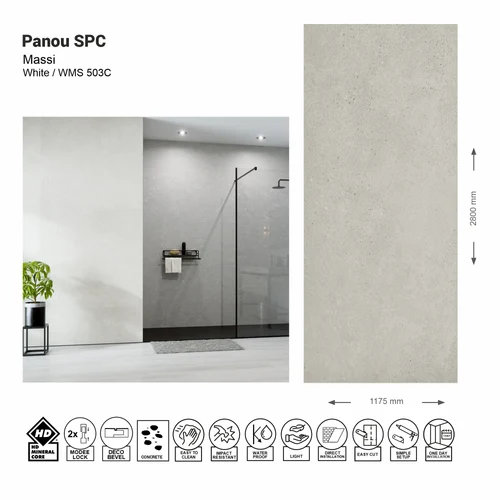 Panou de perete SPC Massi White WM 503C (Made in EU)