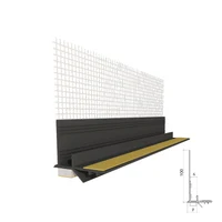 Profil NOVA 2.4m din PVC cu plasă p/u geam, grafit, autoadeziv, 6 mm