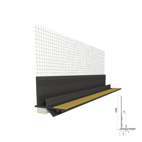 Profil NOVA 2.4m din PVC cu plasă p/u geam, grafit, autoadeziv, 6 mm