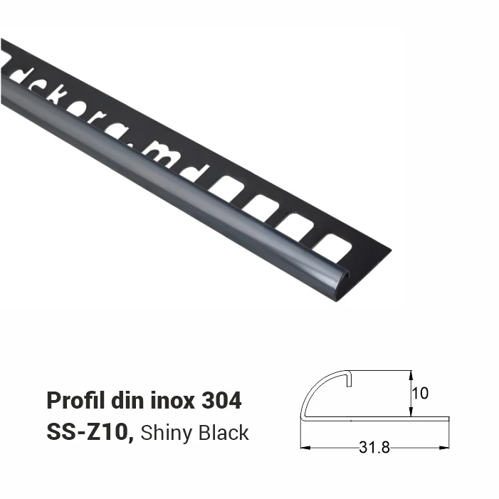 SS-Z12, Profil din inox 12 mm, 2.5m, Shiny Black 2