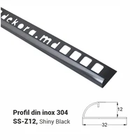 SS-Z12, Profil din inox 12 mm, 2.5m, Shiny Black