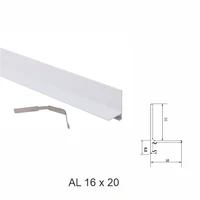 AL 16×20, Микро плинтус для пола, матовый белый, 2.5 м