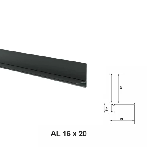 AL 16x20, mini plintă pentru pardoseli, Black Matt, 2.5m