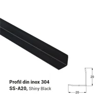 SS-A20, Profil din inox 20 mm, 2.5 m, Shine Black 3