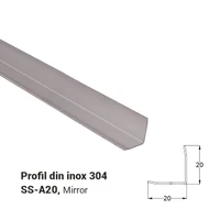 SS-A20, Profil din inox 20 mm, 2.5 m, Mirror 3