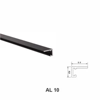AL 10, Микро плинтус для пола, матовый черный, 2,5 м