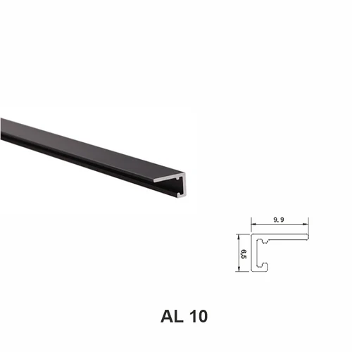 AL 10, mini plintă pentru pardoseli, Negru Matt, 2,5m