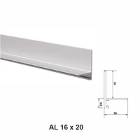 AL 16×20, Микро плинтус для пола, матовый серебристый, 2.5 м