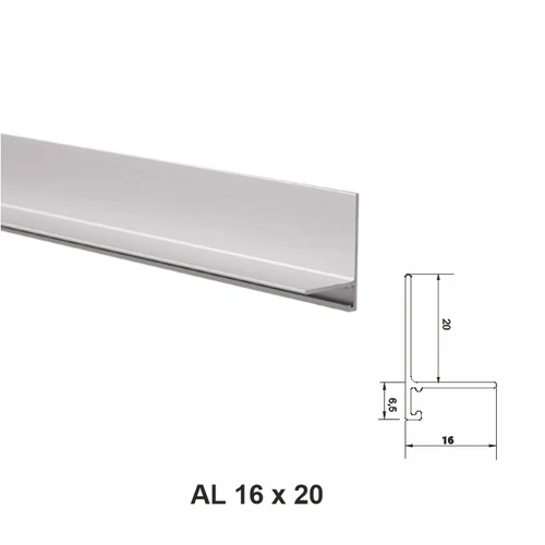 AL 16x20, mini plintă pentru pardoseli, Silver Matt, 2.5m