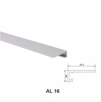 AL 16, Микро плинтус для пола, матовый серебристый, 2.5 м
