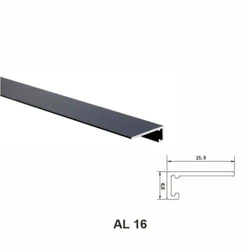 AL 16, mini plintă pentru pardoseli, Negru Matt, 2,5m