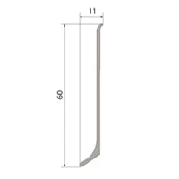 AL 60, Plinta din aluminiu, Silver Matt, 2,5m 3