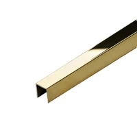 C10 Profil aluminiu pentru gresie 10 mm, 2.5 m, Polish Gold