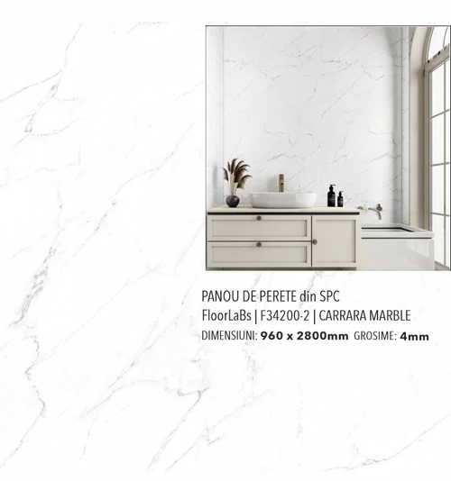 Panou de perete SPC Marble Carrara, F34200-2