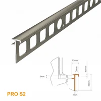 PRO S2 Profil aluminiu pentru trepte 5 mm extern B3, 2m, Titan