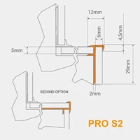 PRO S2 Profil aluminiu pentru trepte 5 mm extern B1, 2m, Argint Mat 4