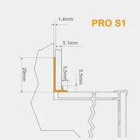 PRO S1 Profil aluminiu pentru trepte 5 mm intern B3, 2m, Titan 4