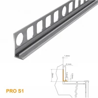 PRO S1 Profil aluminiu pentru trepte 5 mm intern B1, 2m, Argint Mat