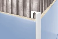 Profil PVC alb  7 mm extern pentru gresie, 2.5 m 2