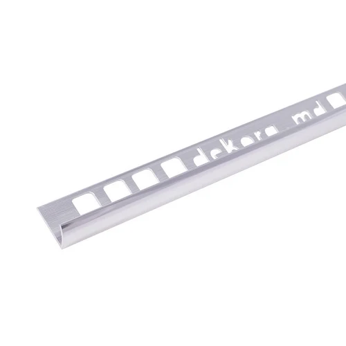 Z10, Profil aluminiu pentru gresie 10 mm, colț exterior, 2.5m, Polish Silver