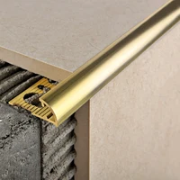 Z10, Profil aluminiu pentru gresie 10 mm, colț exterior, 2.5m, Polish Gold 2