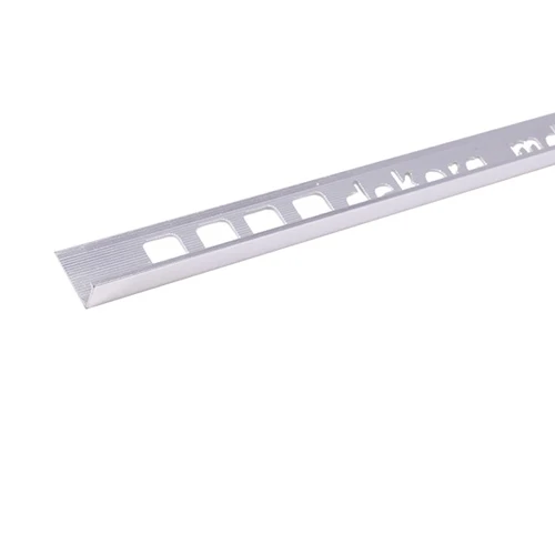 L8, Profil aluminiu pentru gresie 8 mm, 2.5 m, Polish Silver