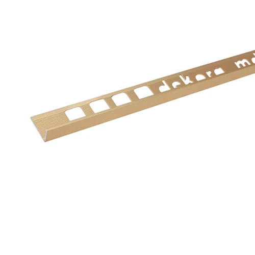 L8, Profil aluminiu pentru gresie 8 mm, 2.5 m, Polish Gold