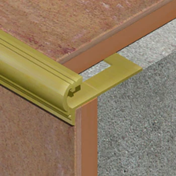 S3, Profil aluminiu semirotund incorporabil pentru trepte, 3 m, Gold Matt 2