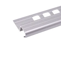 S2, Profil aluminiu pentru trepte, incorporabil, semirotund, 3 m, Silver Matt