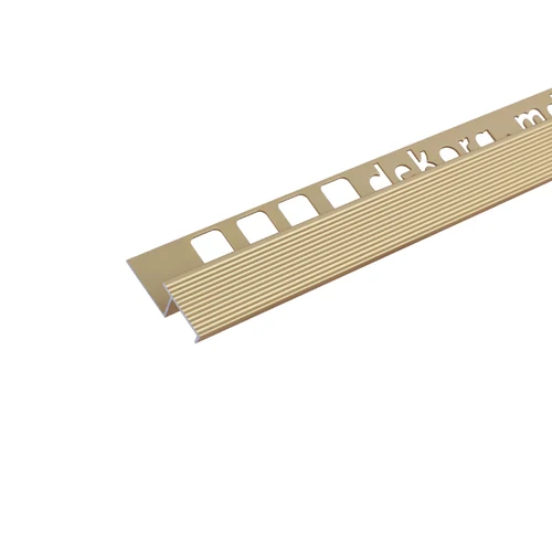 S1, Profil aluminiu pentru trepte, incorporabil, 2,5 m, Gold Matt