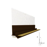 Profil 2.5m din PVC cu plasă p/u geam, maro, autoadeziv, 6 mm
