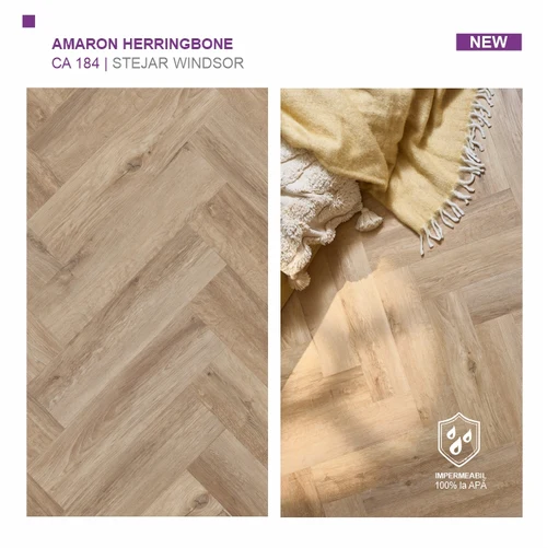 Композитный пол SPC Арбитон коллекция AMARON HERRINGBONE, ДУБ УИНСОР, CA 184