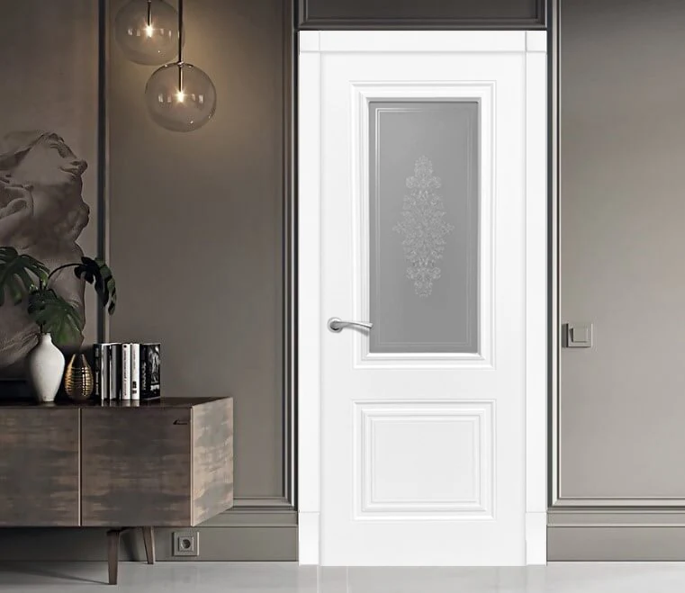 Ușă de interior Kianti cu sticlă, 90 cm, albă 2