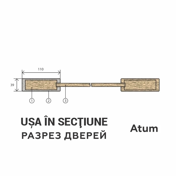 Комплект двустворчатых дверей Atum Pro 28 Artic Oak 4
