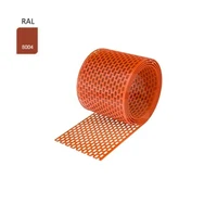 Вентиляционная решётка Eurovent 80 мм × 5 м, RAL 8004, красная